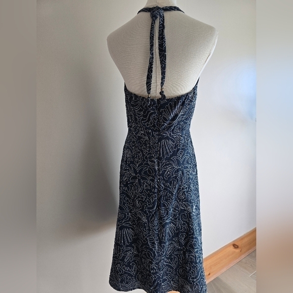 Vineyard Vines Cotton Halter Dress Navy With White Embroiderery Sz. 6 - Picture 5 of 11